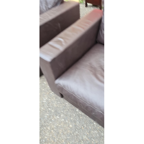 74 - A Pair of Good Quality Leather Sofas (Sofa.com)