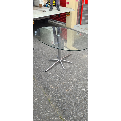 78 - Modern Glass Dining Table on a Chrome Base