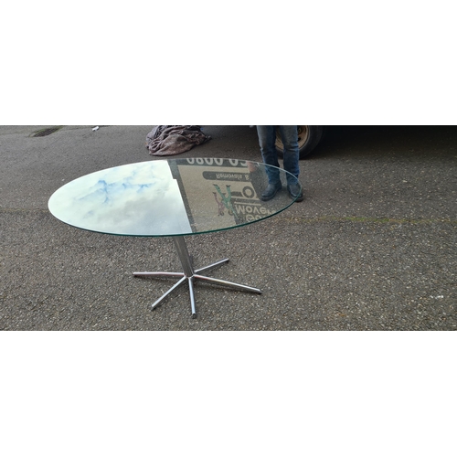 78 - Modern Glass Dining Table on a Chrome Base