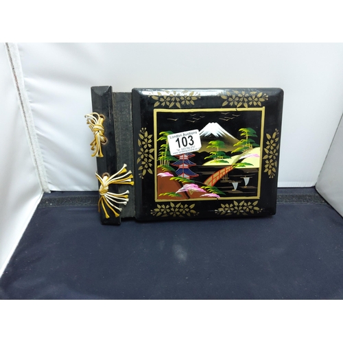 103 - Black Lacquered Japanese Photo Album