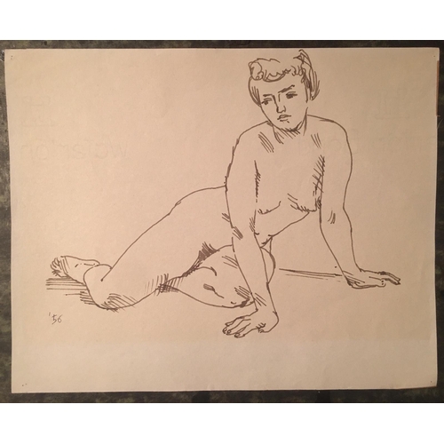 58 - Attributed to Peter Samuelson (1912-1996) Study of a Naked Lady Pen on paper. Unframed. 20.5cm x 16.... 