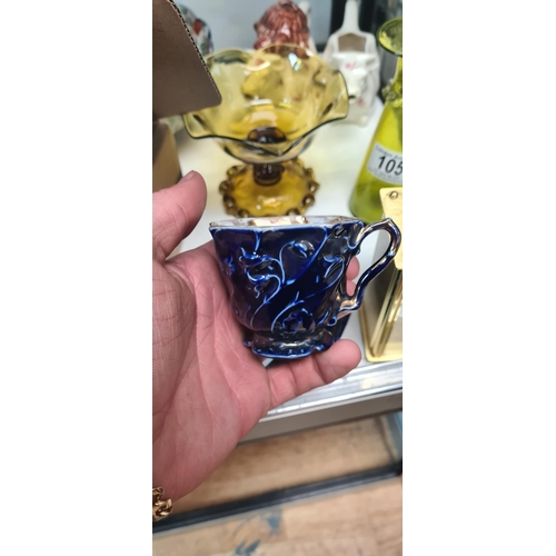 107 - Cobalt Blue Ironstone Cup & Saucer