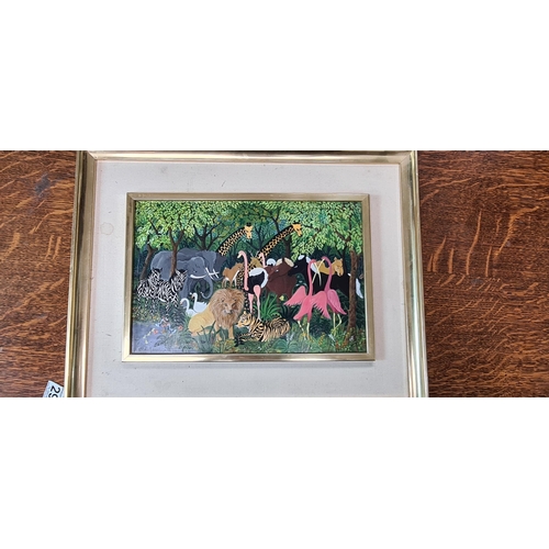 45 - Oil on Board by 20th Century Dutch Artist F.Breebaart-Safari Scene 46cm x 36cm