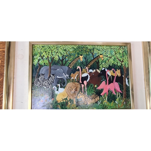 45 - Oil on Board by 20th Century Dutch Artist F.Breebaart-Safari Scene 46cm x 36cm