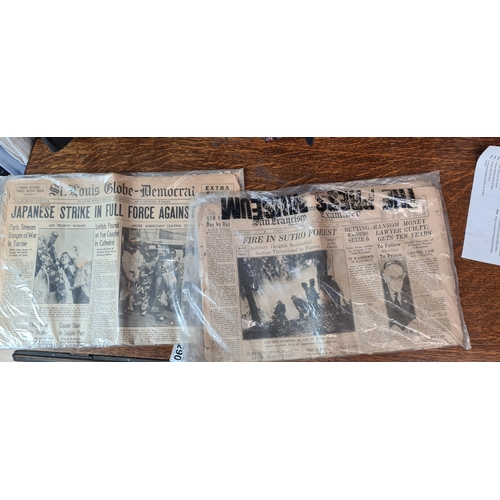 974 - 2 1930s Original American Newspapers