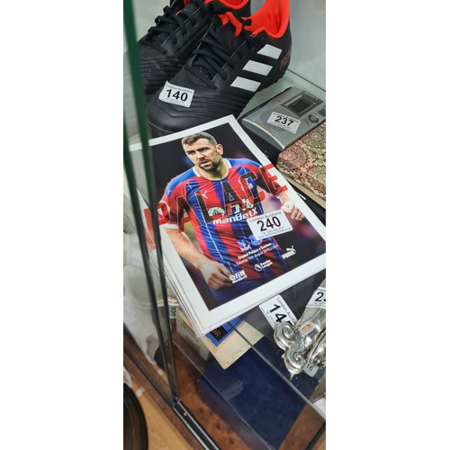 240 - Lot of Crystal Palace Football Programmes & a Crystal Palace Replica Shirt Medium