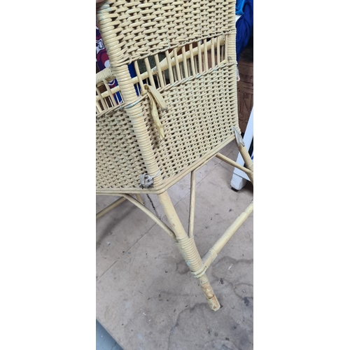 877 - Vintage Yellow Wicker Cot