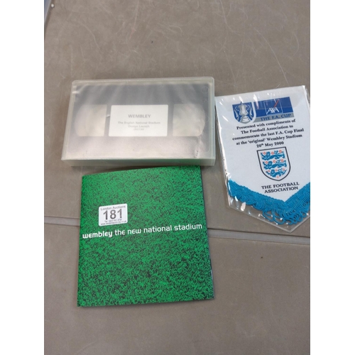 181 - 3 Items of Wembley Stadium Memorobilia