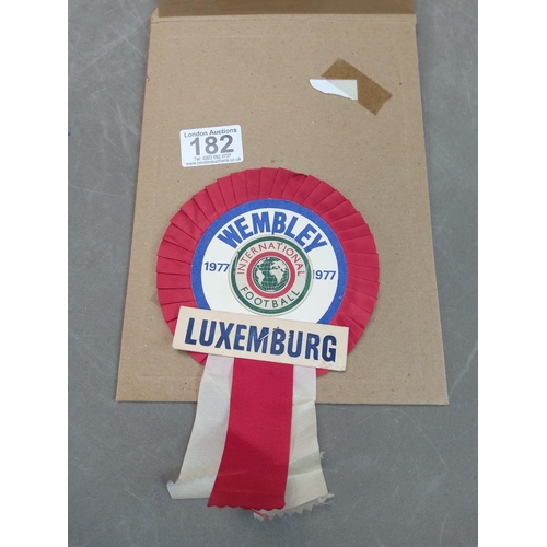 182 - England vs Luxembourg 1977 Wembley Rosette