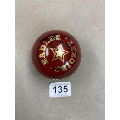 135 - Signed Richard Hadlee Cricket Ball