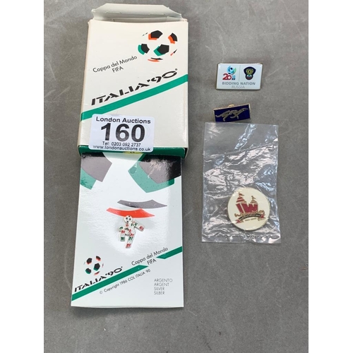 160 - Good Collection of Football Badges incl. 1990 World Cup