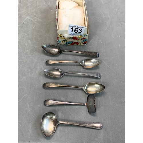 163 - Assorted Hallmarked Silver Spoons (Weight-45.2g) and an EPNS Baptism Spoon