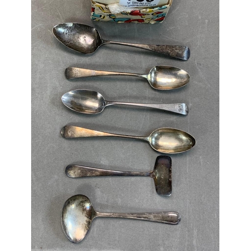 163 - Assorted Hallmarked Silver Spoons (Weight-45.2g) and an EPNS Baptism Spoon