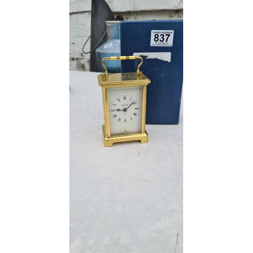 837 - New and Boxed Bayard 8 Day Brass Mantle Clock