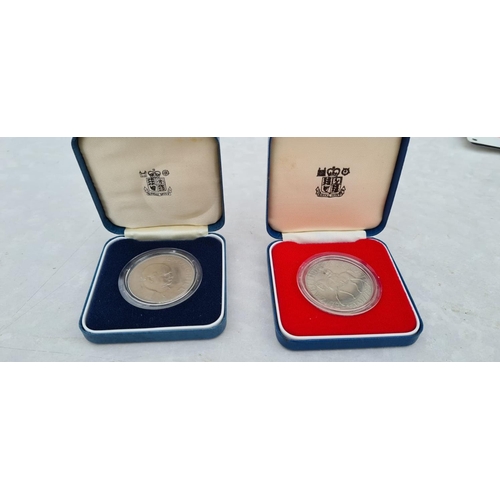 838 - Pair of Mint and Boxed Churchill Crown Coins