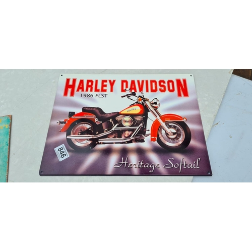 846 - Lot of Modern Signs incl. Harley Davidson