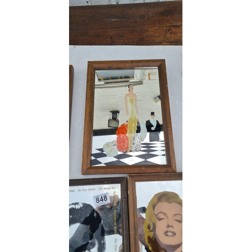 848 - Lot of Novelty Mirrors including Elvis Presley etc