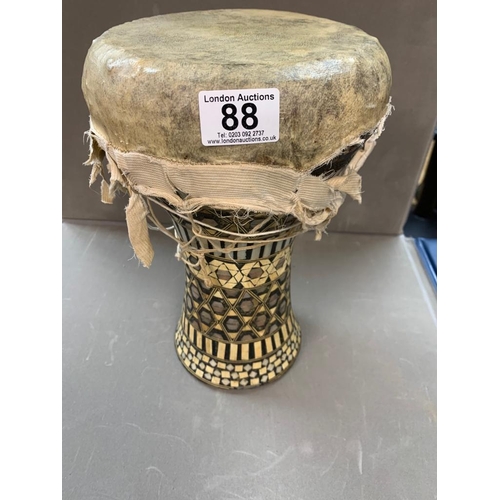 88 - Vintage Inlaid Arabic Drum