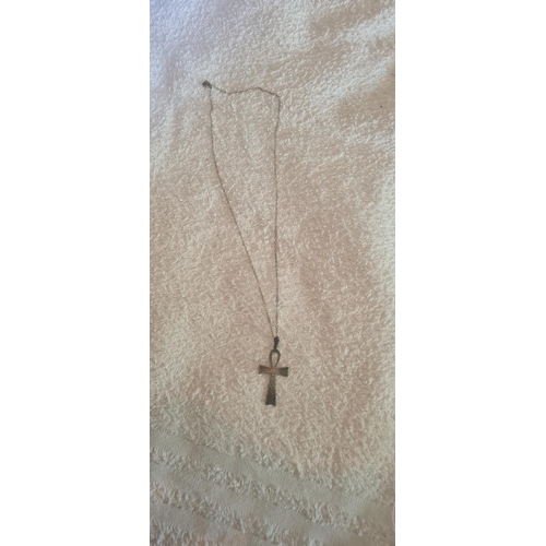 15 - Hallmarked Silver Cross and Chain