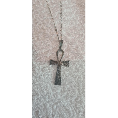 15 - Hallmarked Silver Cross and Chain