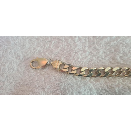 17 - Gold on Hallmarked Silver Curb Bracelet