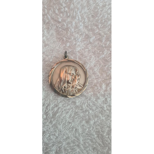 22 - Hallmarked Silver Madonna Medal