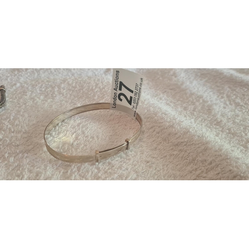 27 - Hallmarked Silver Expanding Bangle