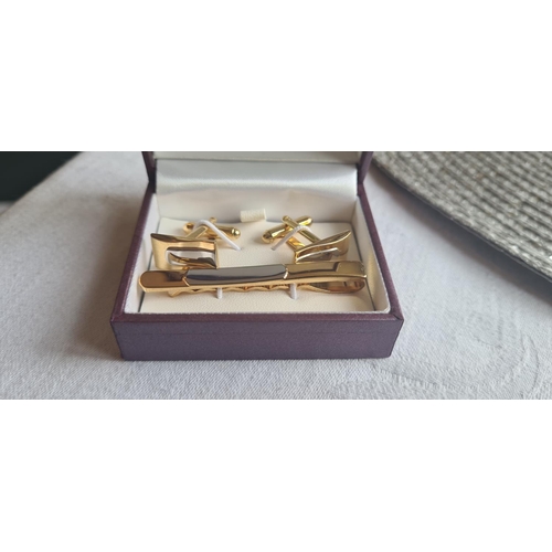 49 - Charles Edwards New and Boxed Cufflink and Tie Clip Set