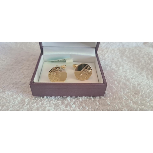 5 - Pair of New and Boxed Charles Edwards Gold Tone Cufflinks