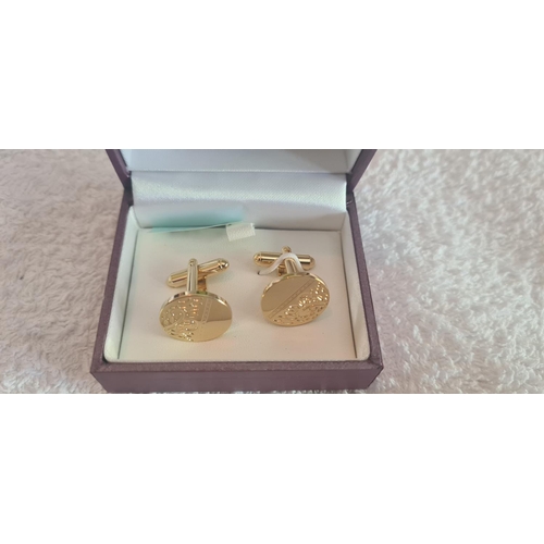 5 - Pair of New and Boxed Charles Edwards Gold Tone Cufflinks