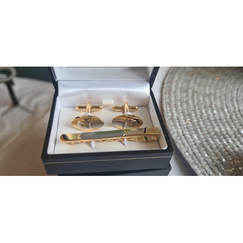 51 - Charles Edwards New and Boxed Cufflink and Tie Clip Set