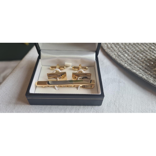 52 - Charles Edwards New and Boxed Cufflink and Tie Clip Set