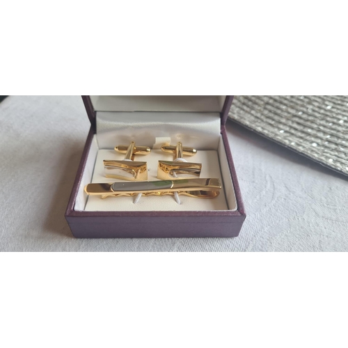 55 - Charles Edwards New and Boxed Cufflink and Tie Clip Set