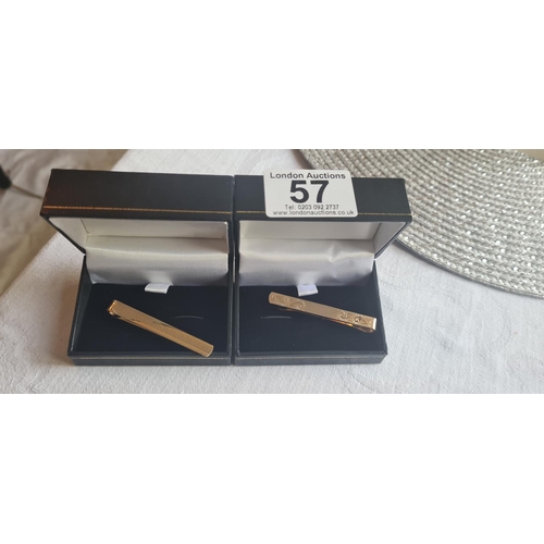 57 - 2 New and Boxed Vintage Tie Clips