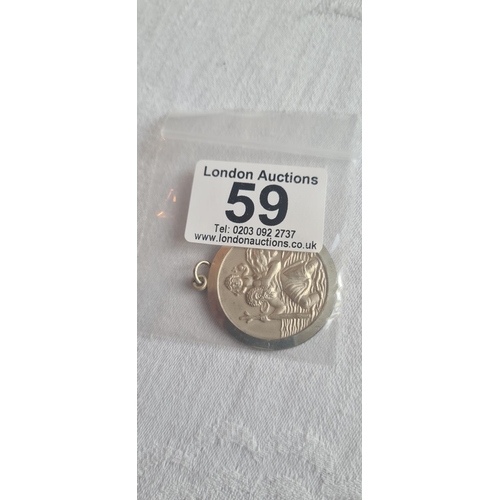 59 - Heavy Hallmarked Silver St Christopher's Medal