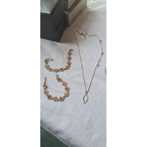 75 - Gold Tone Necklace and Bracelet Set etc