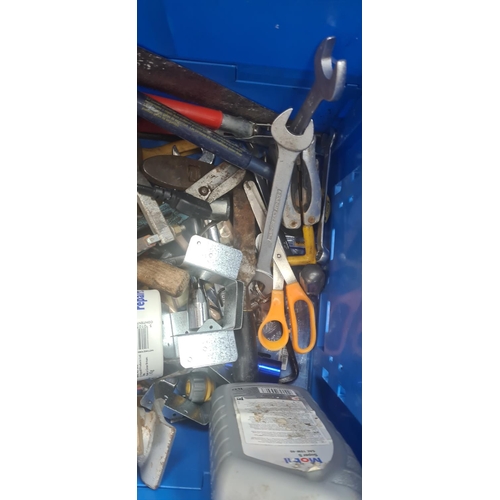 881 - Blue Box of Tools and Hardware (box included)