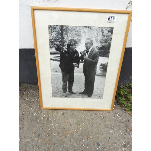 829 - Framed Photograph-Gerard Depardieu & Yves Montand