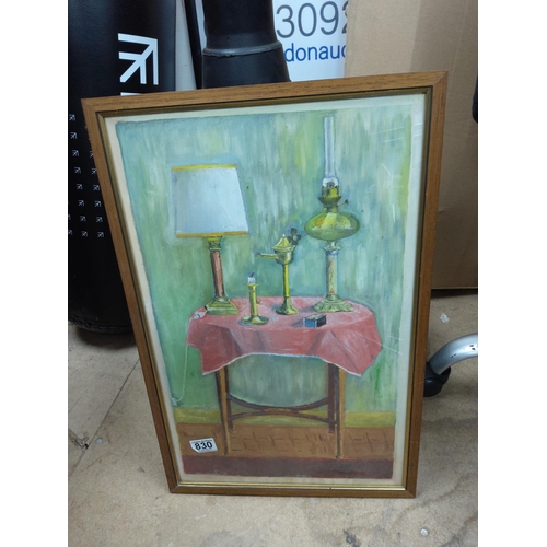 830 - Unsigned Framed Still Life