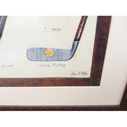 83 - Pair of Framed Golf Related Prints-Arnie R Fisk