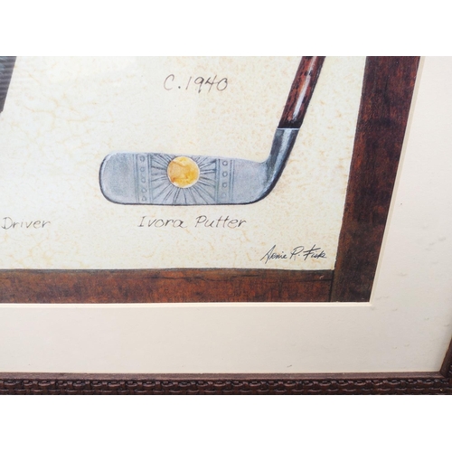 83 - Pair of Framed Golf Related Prints-Arnie R Fisk