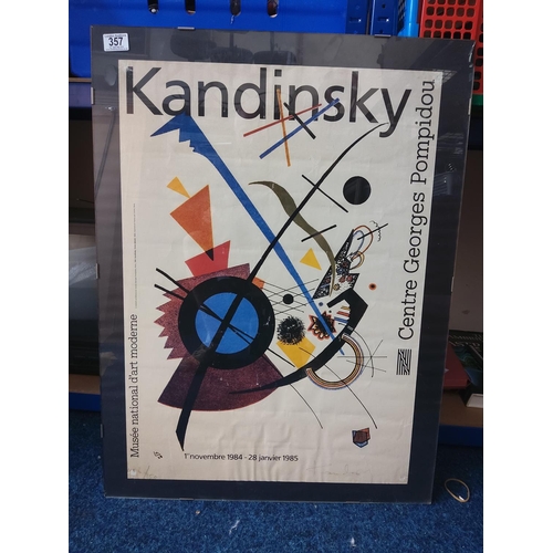 357 - Rare Original Poster-KANDINSKY CENTRE GEORGES POMPIDOU 1985