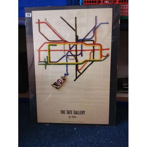 358 - Tate Gallery by tube, 1986 by David Booth Framed Print