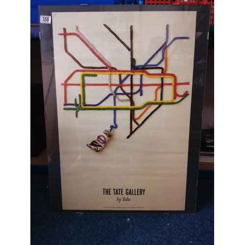 358 - Tate Gallery by tube, 1986 by David Booth Framed Print