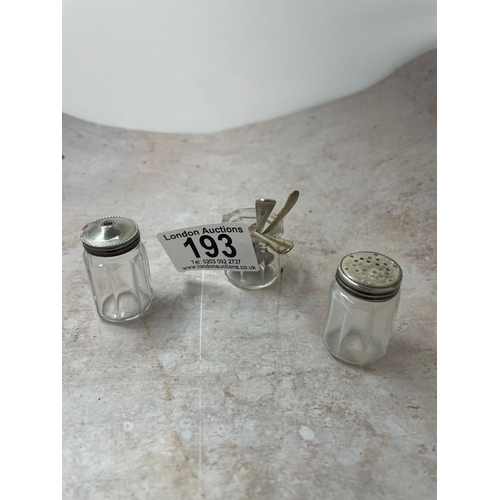 193 - Part Silver Lidded Cruet Set