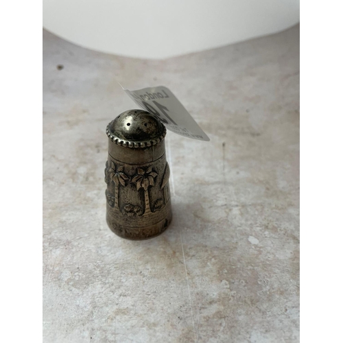 199 - Unusual White Metal Pepper Pot