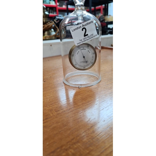 2 - F Darton & Co Maritime Barometer encased in a Glass Dome