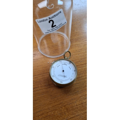 2 - F Darton & Co Maritime Barometer encased in a Glass Dome