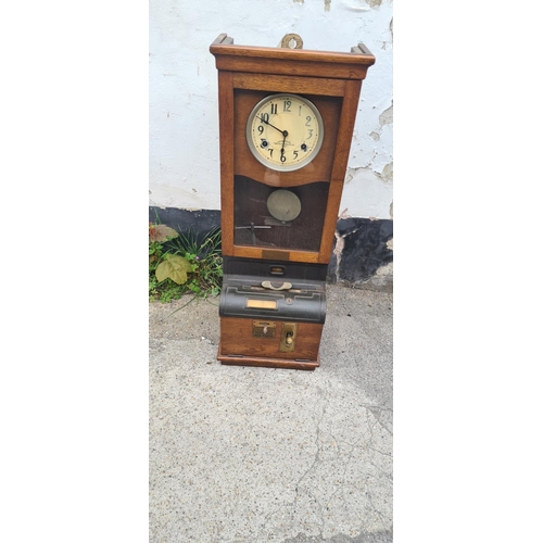 287 - International Time Recording Co Ltd Clocking in Clock in an Oak Case