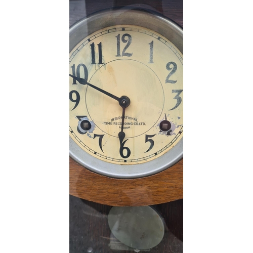 287 - International Time Recording Co Ltd Clocking in Clock in an Oak Case